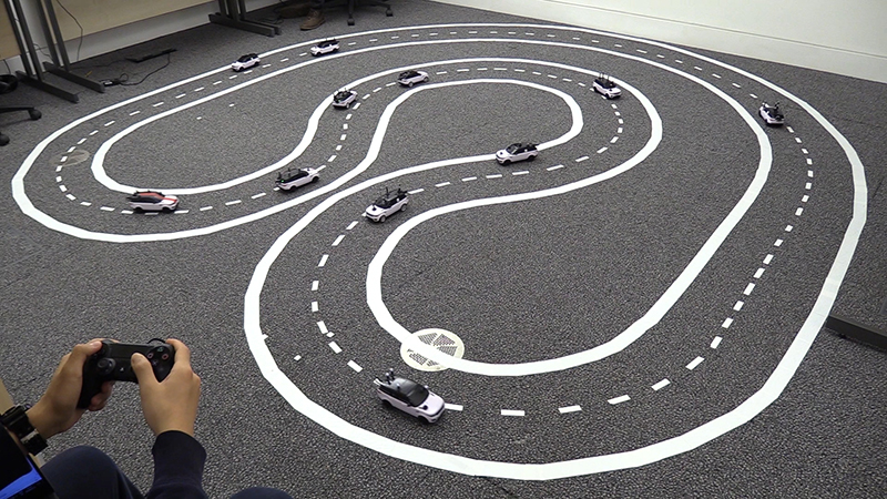 A model of what driverless cars might look like on the road