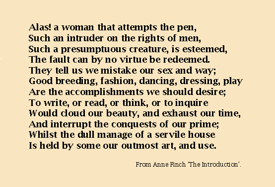 Extract from a poem by Anne Finch