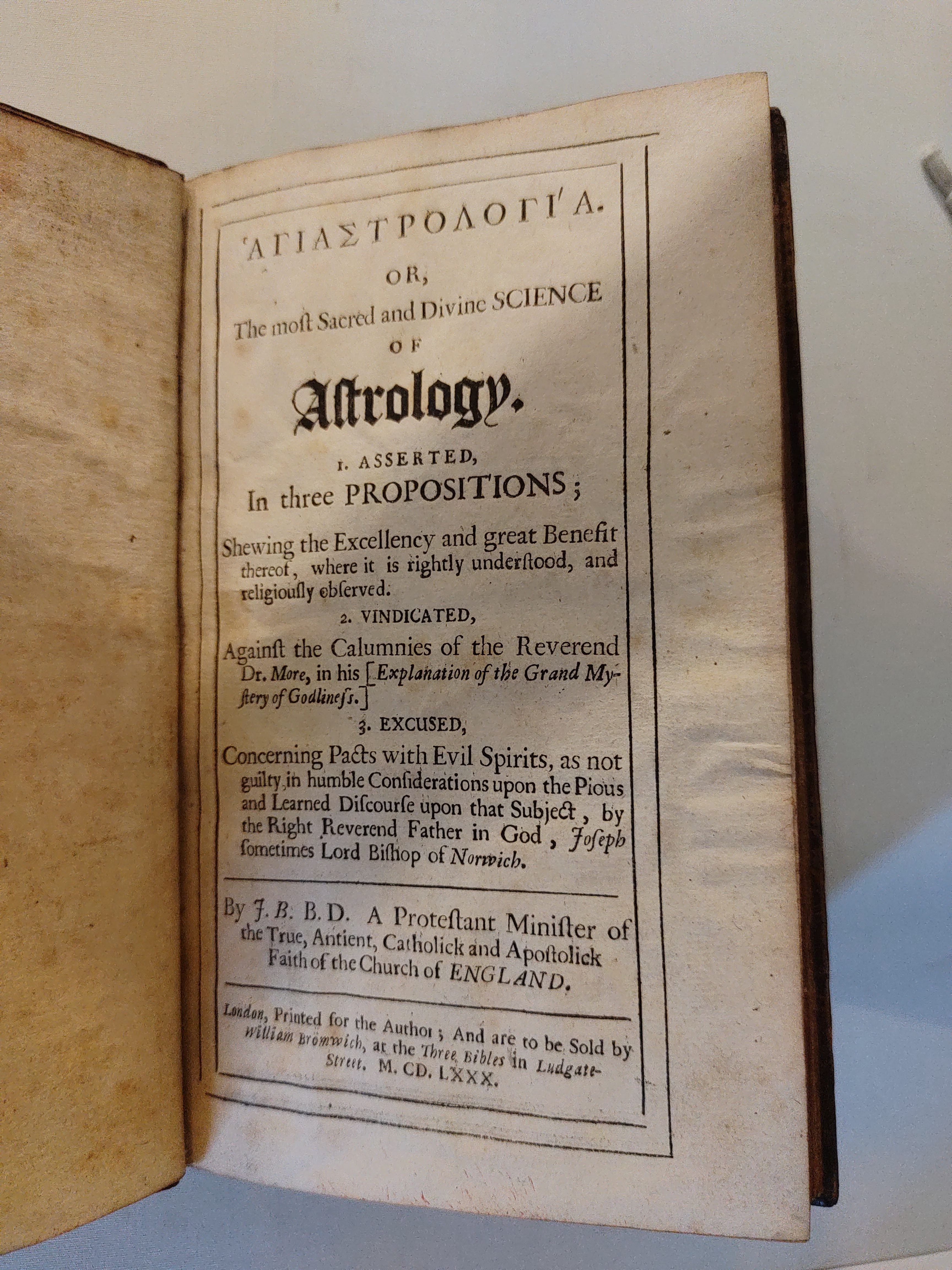 Fighting in the Press 1: John Butler’s Hagiastrologia. Or, The most sacred and divine science of astrology (London, 1680)