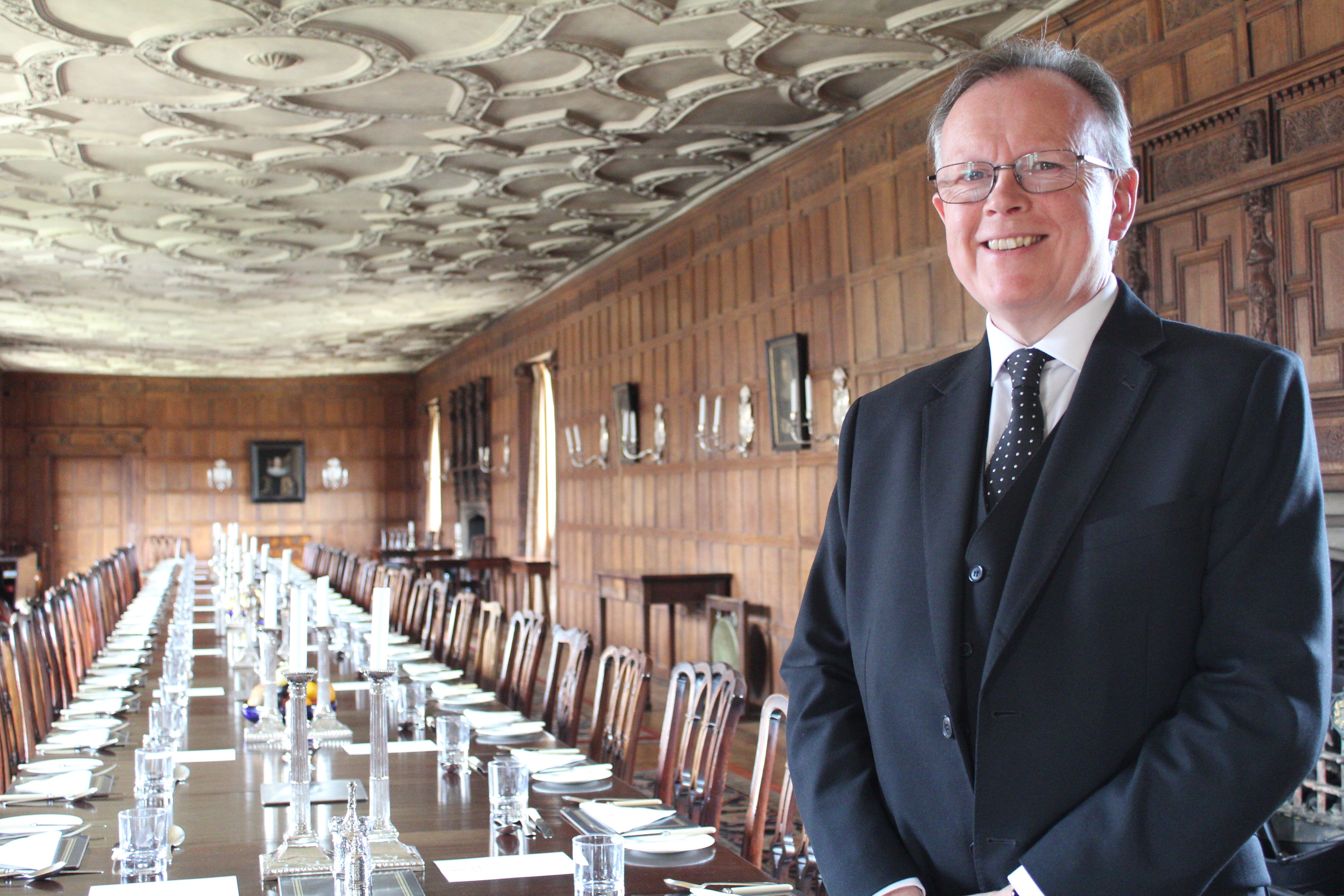 Fellows' Butler John O'Sullivan in the Combination Room