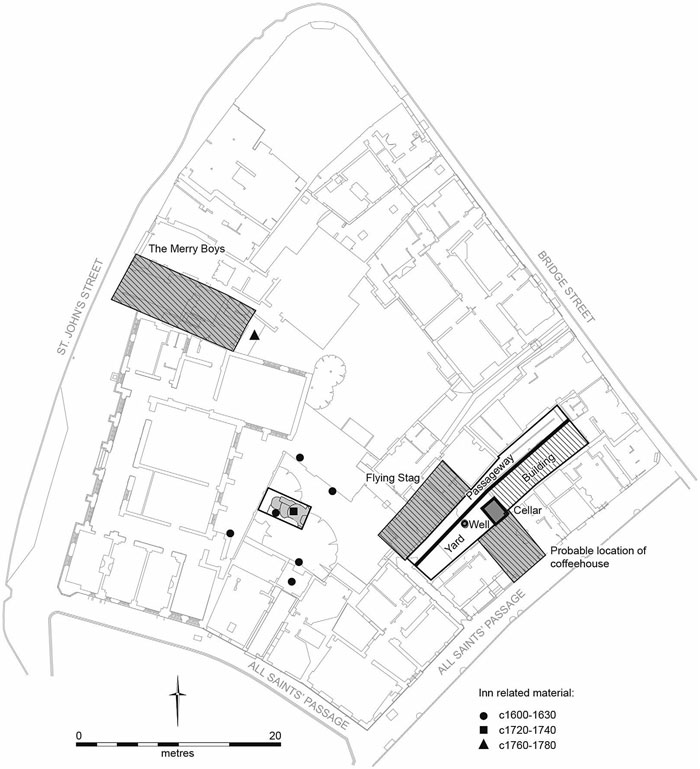 Map showing location of coffeehouse