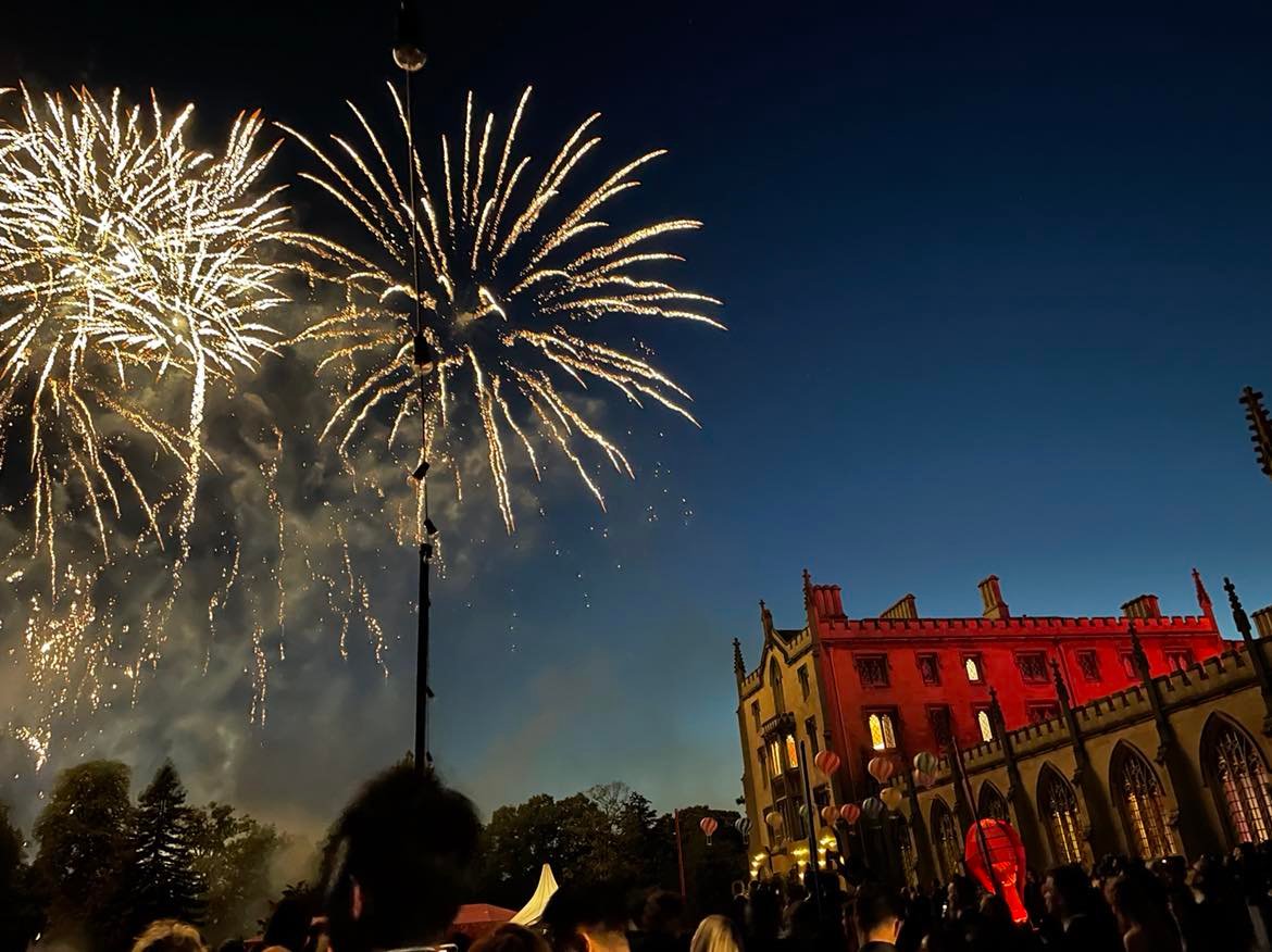 Fireworks over New Court at the 2022 May Ball 