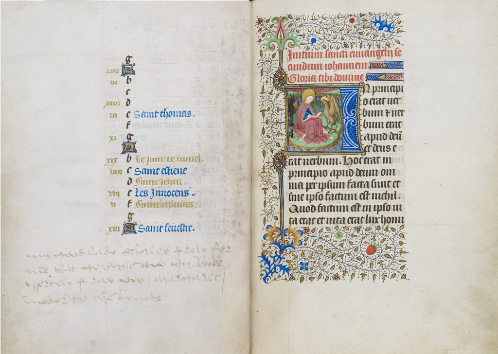 Book of Hours with inscription in Lady Margaret Beaufort's hand