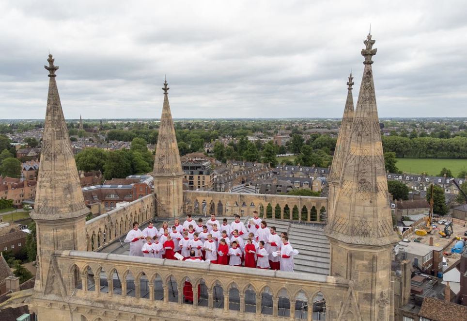 Ascension Day choir on Chapel Tower