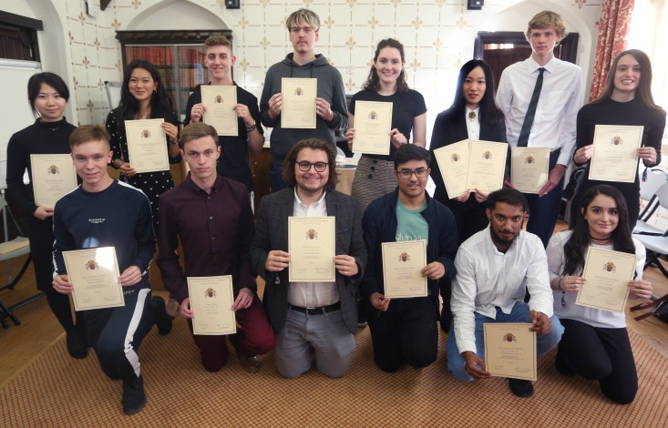 Students receiving pre-admission prizes 