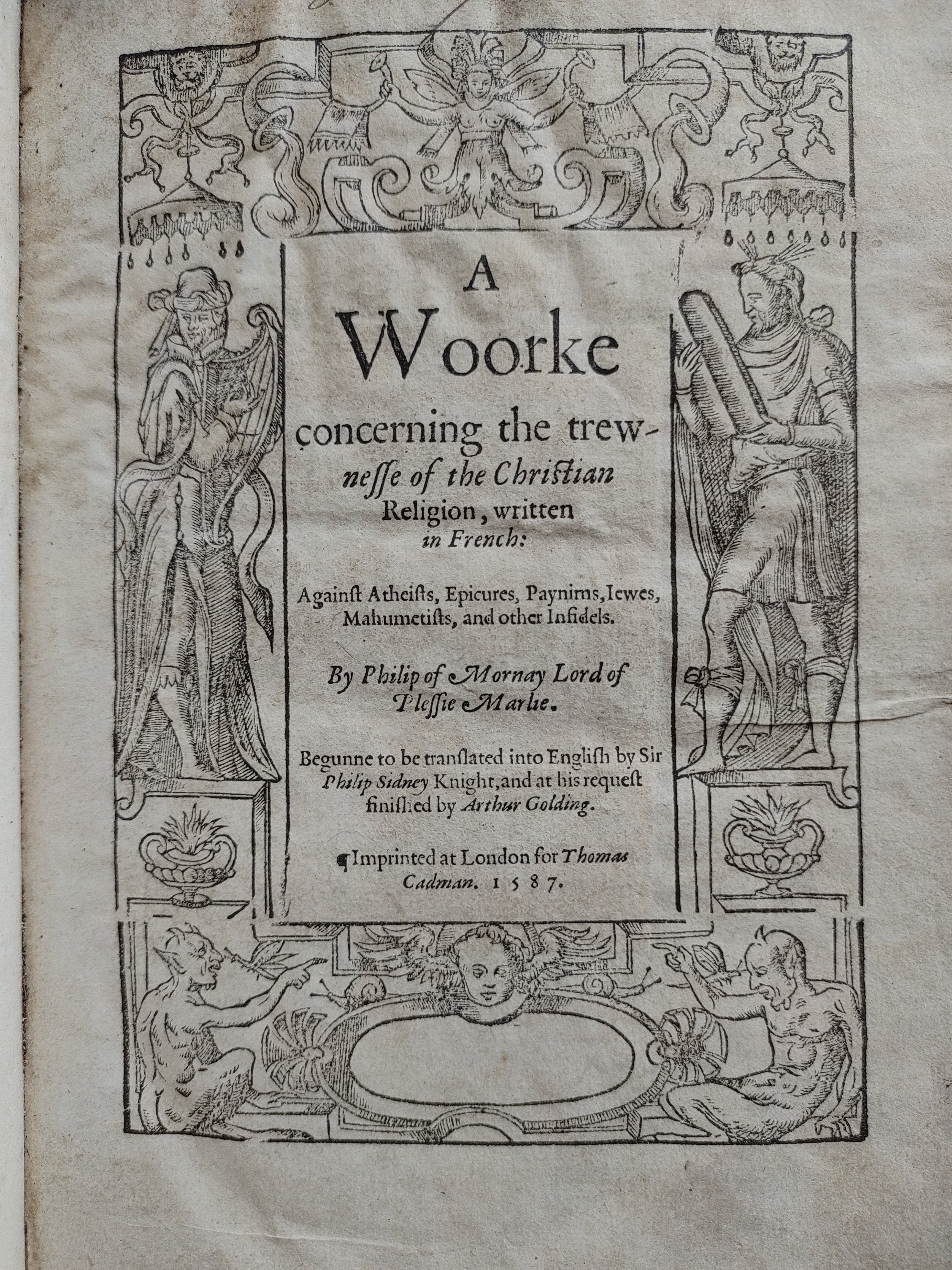 Title page of one of Philippe de Mornay's book