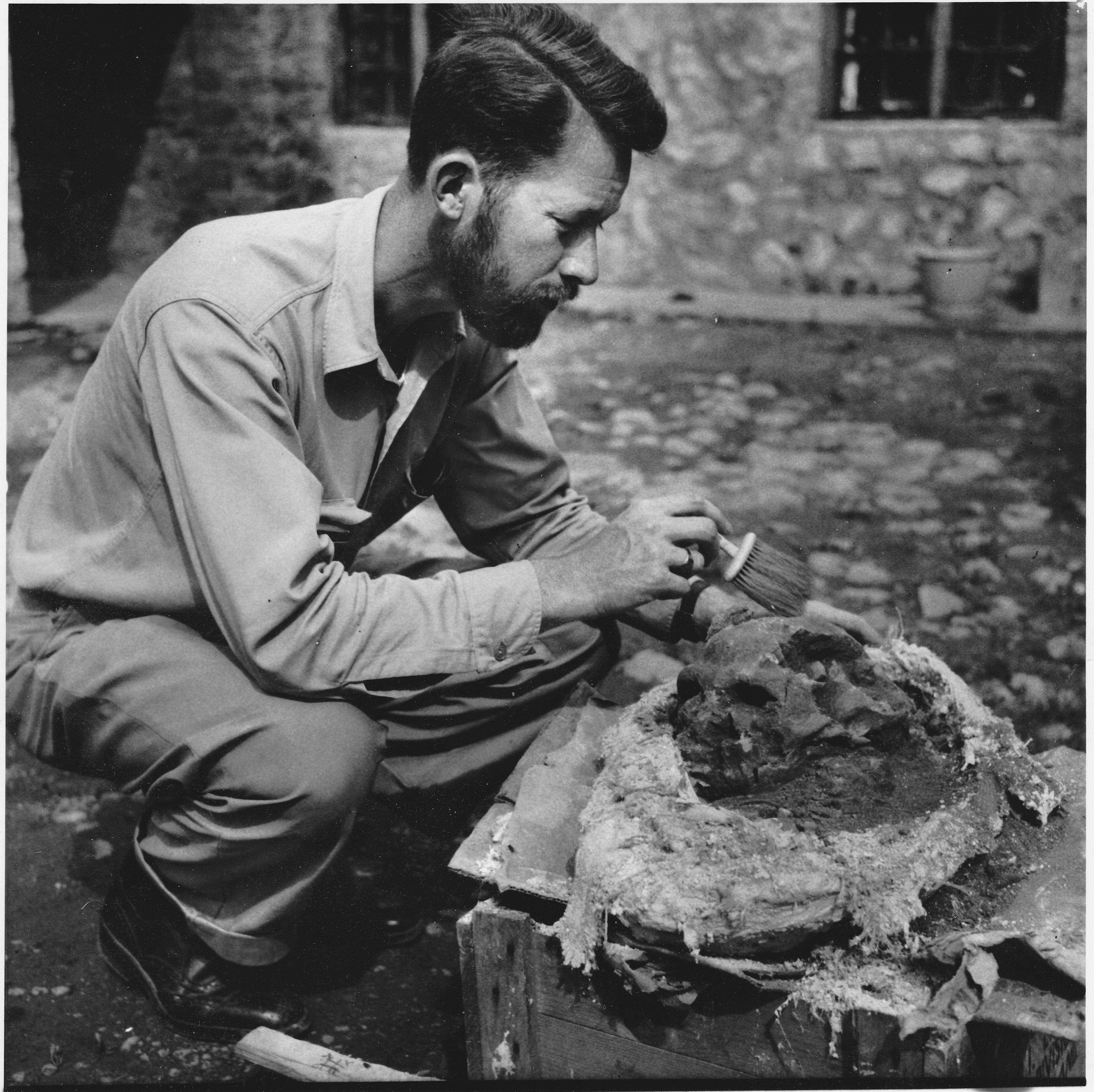 Philip Smith at Shanidar Cave in 1957