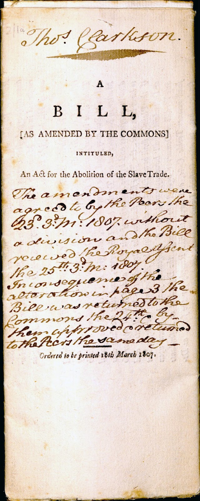 An Act for the Abolition of the Slave Trade