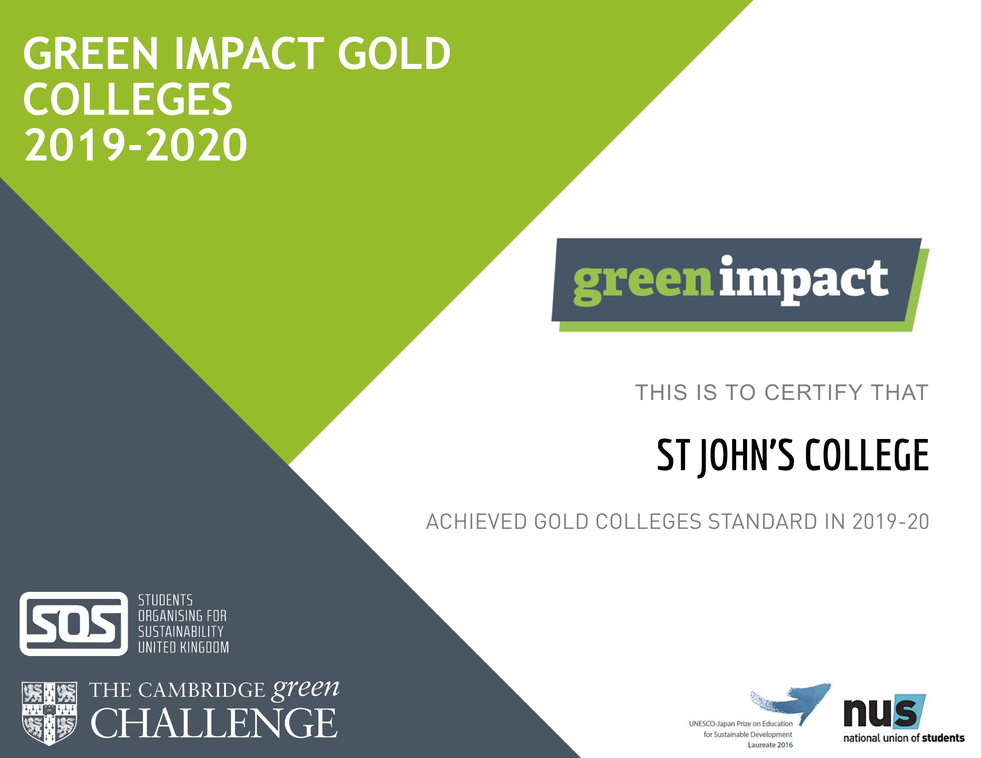 Gold Green Impact Award