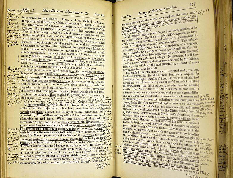 Annotated pages in Butler's copy of the book