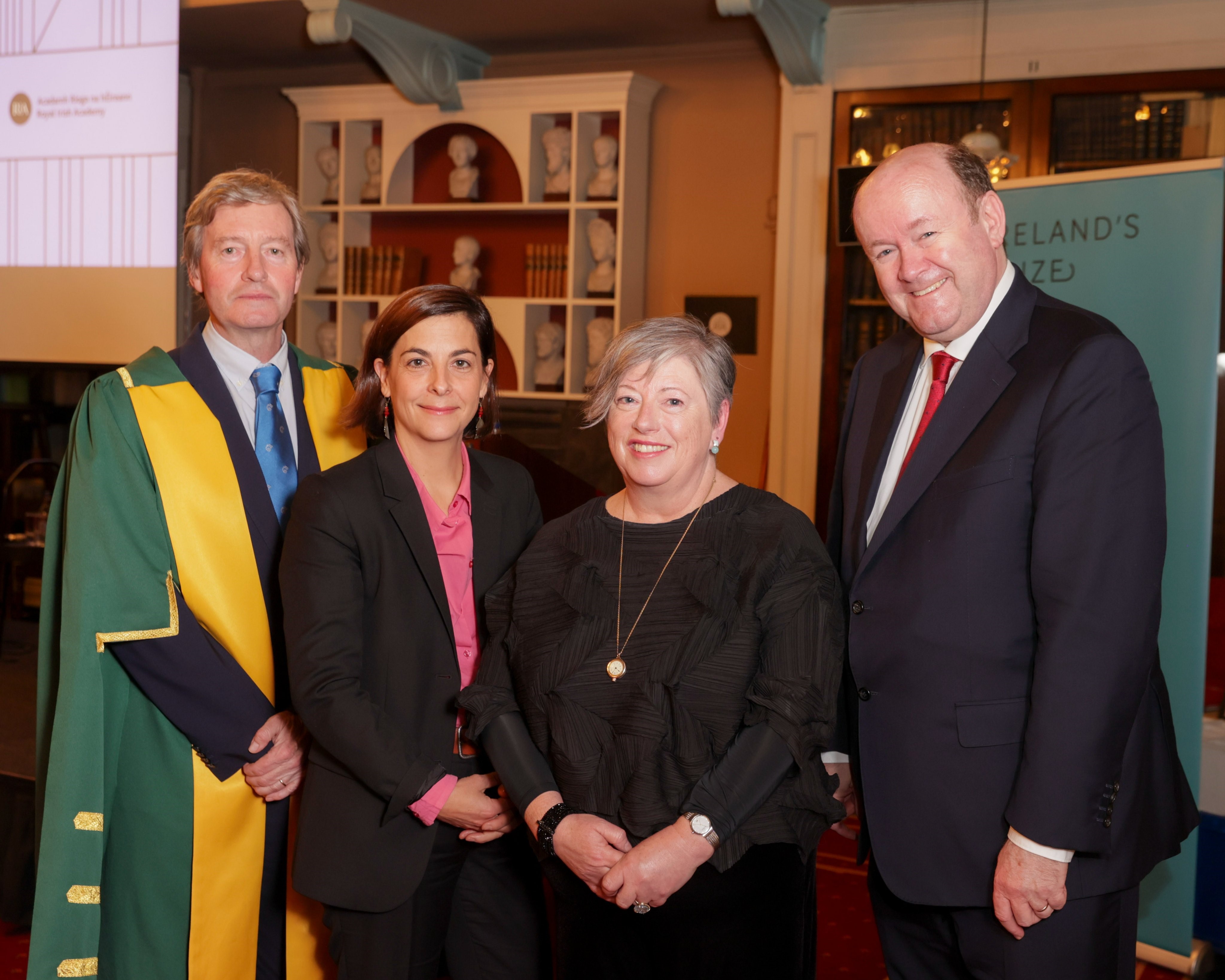 Vona Groarke with President of the Royal Irish Academy: Professor Pat Guiry, French Ambassador to Ireland: Her Excellency Céline Place and Director of EU Strategy Unit of DFA: Mr Ruaidhri Dowling