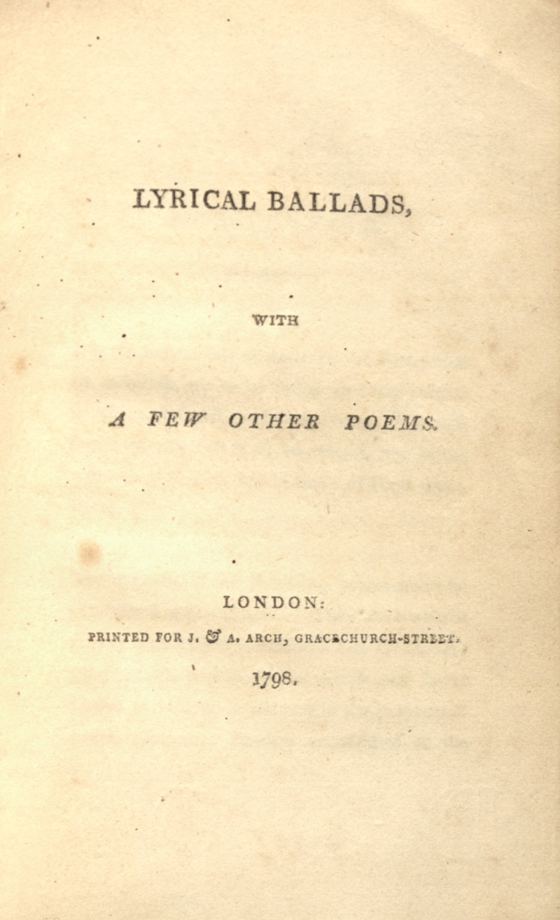 Lyrical Ballads first edition
