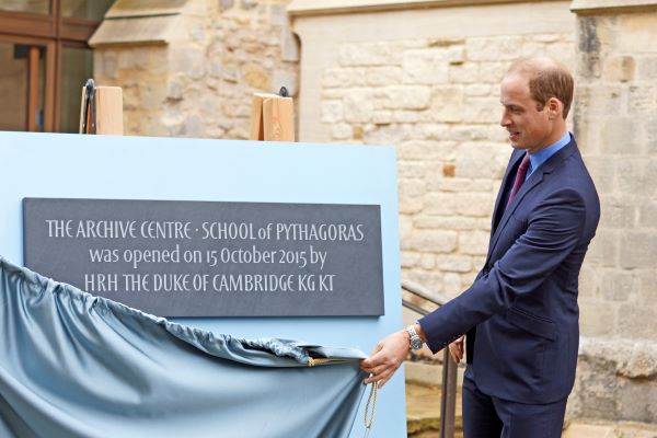 Prince William and plaque.