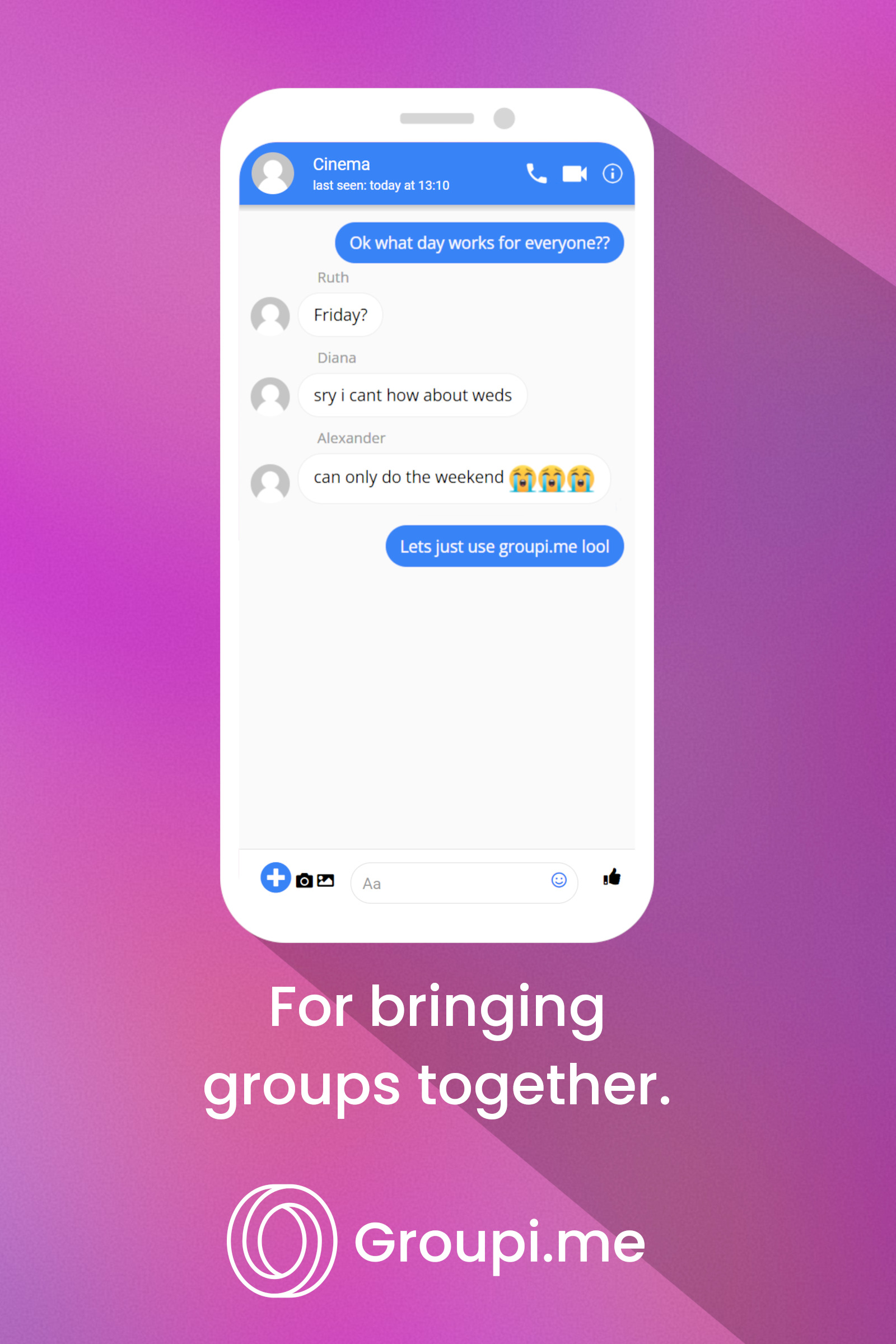 Chat ad for groupi.me