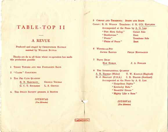 Table-Top II: Gadflies revue, 1939