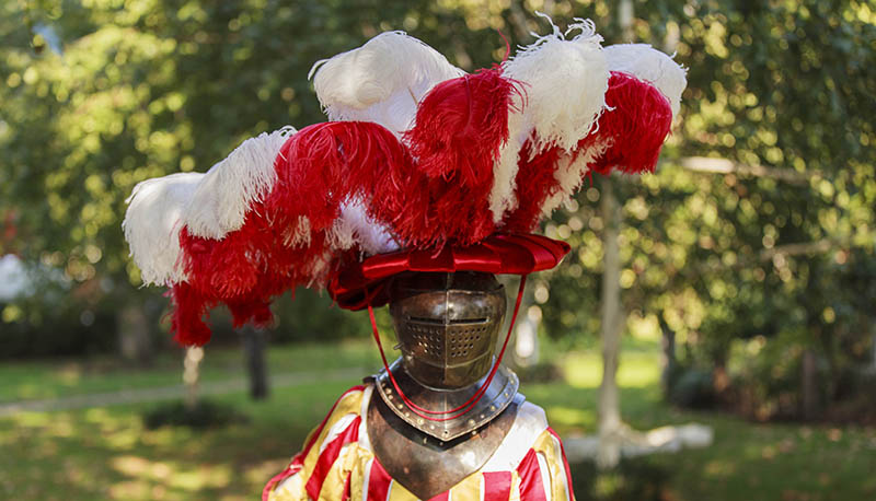 Headdress in a garden