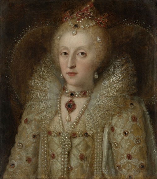  Portrait of Elizabeth I, Queen of England, by Anonymous, c. 1550-99, European painting, oil on panel.
