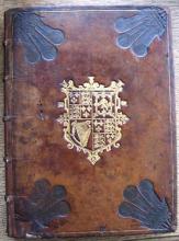 Binding with gilt arms and Prince of Wales plumes