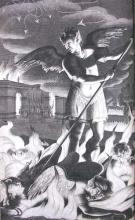 Engraving of Satan tormenting souls