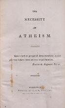 Title page of 'The necessity of atheism'