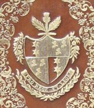 Armorial binding detail