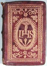 Gold-tooled binding with Jesuit device