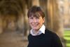 Heather Hancock, Master of the College, pictured in the New Court Cloisters at St John's